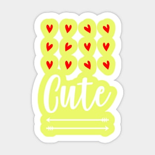 Cute Hearts and Arrows Valentines Day design Sticker